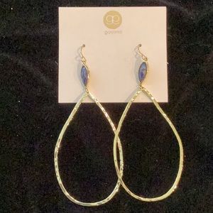 Never worn Gorjana gold & navy earrings